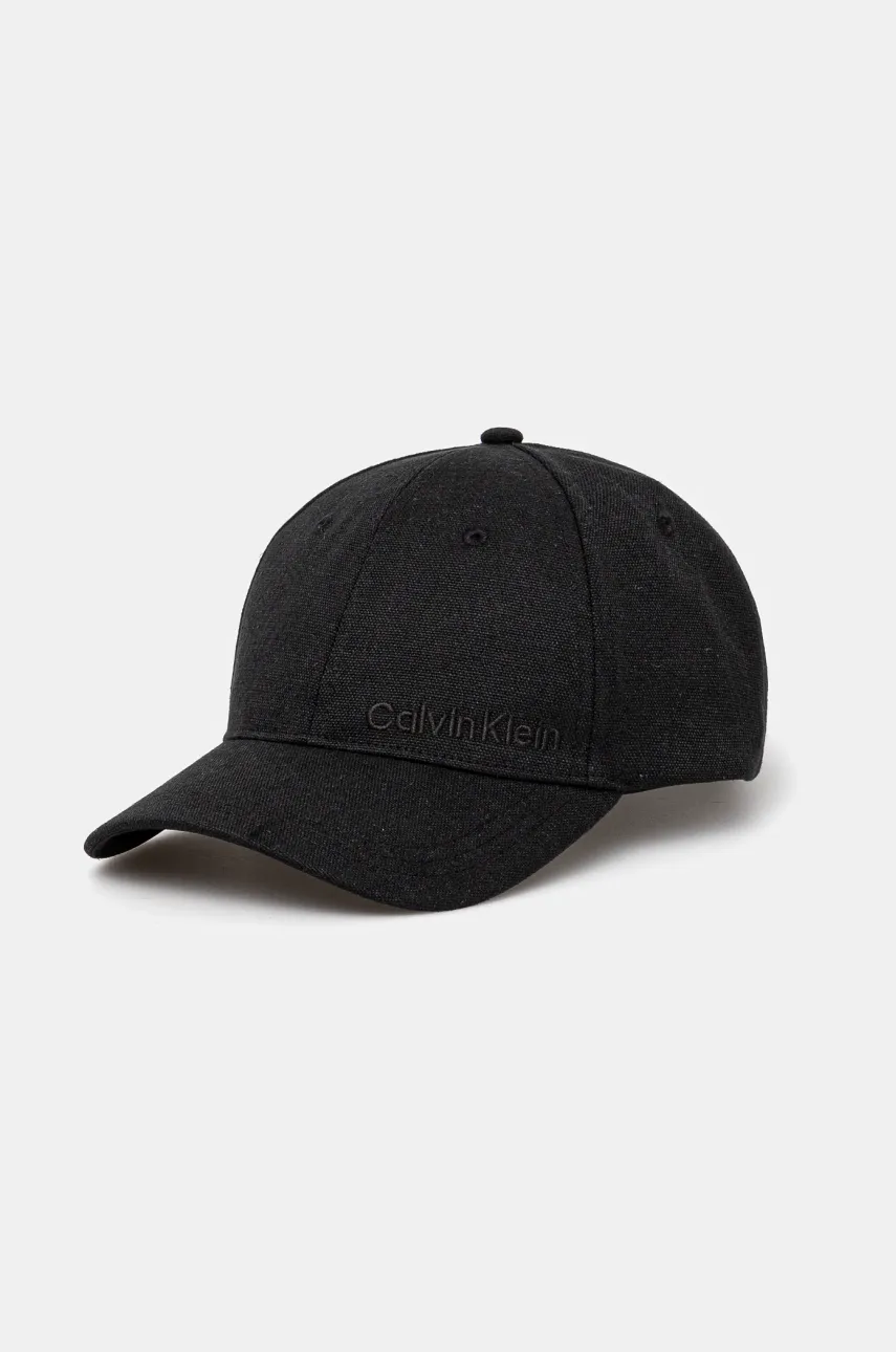 Levně Kšiltovka Calvin Klein černá barva, hladká, K50K512978