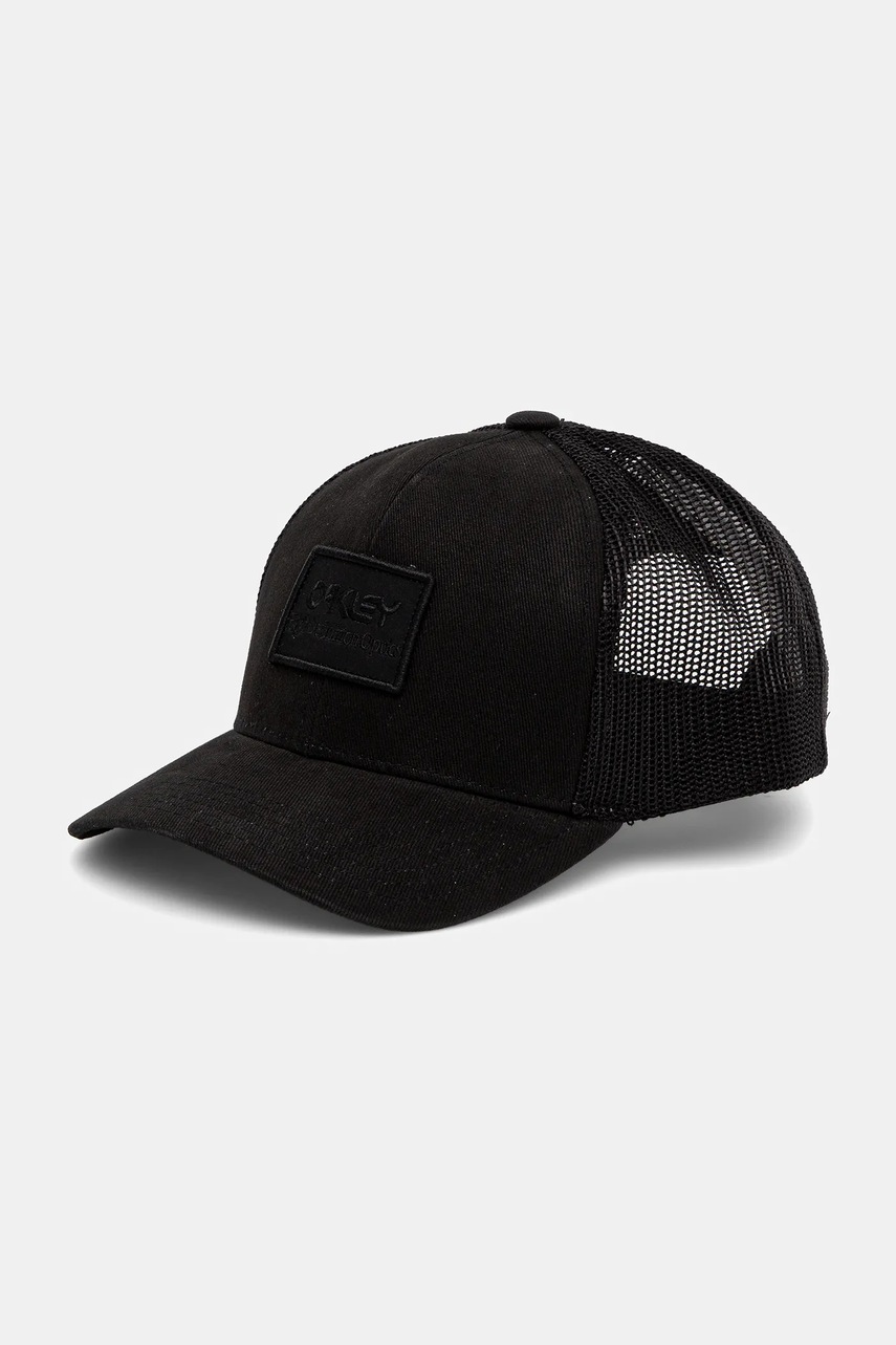 Oakley șapcă de baseball din bumbac culoarea negru, neted, FOS900906