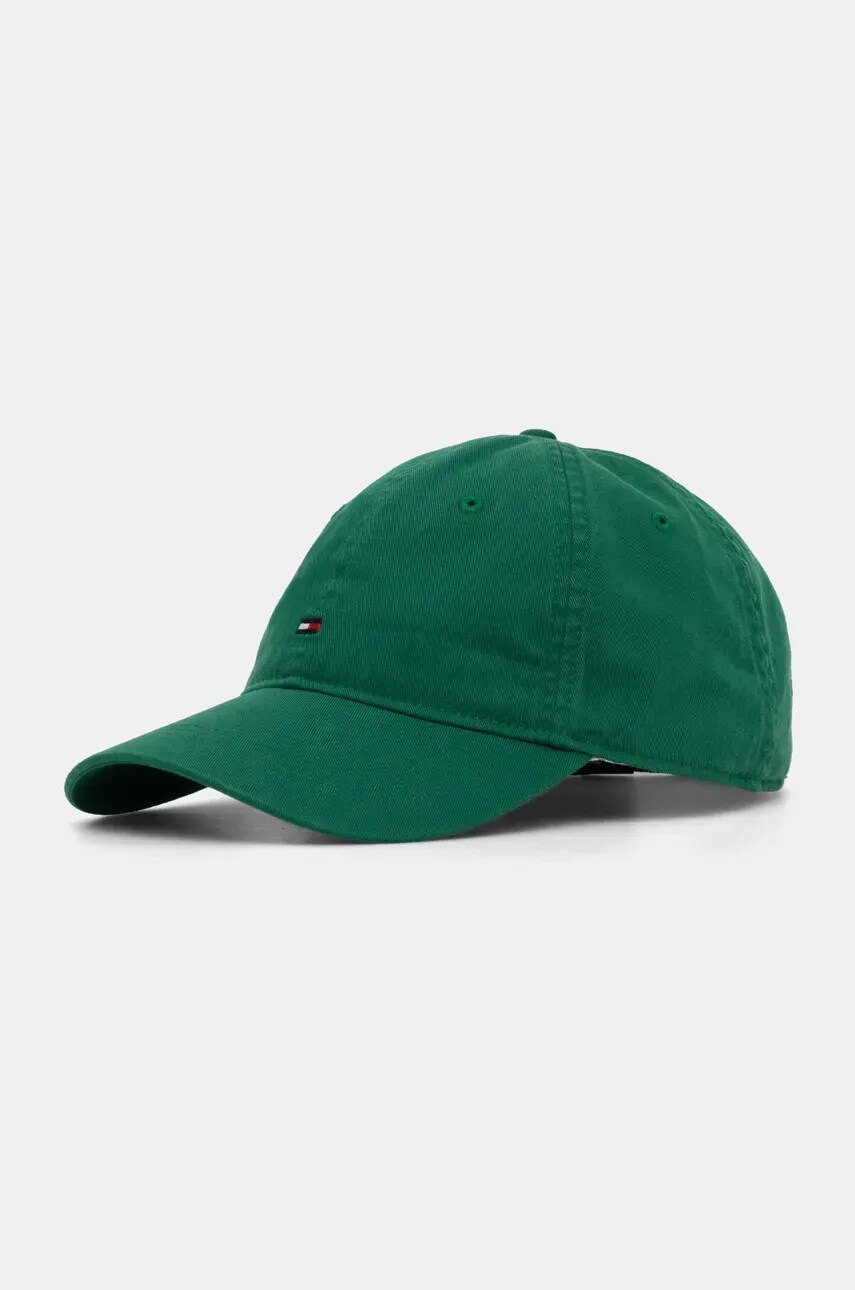 Levně Bavlněná baseballová čepice Tommy Hilfiger zelená barva, AM0AM13159