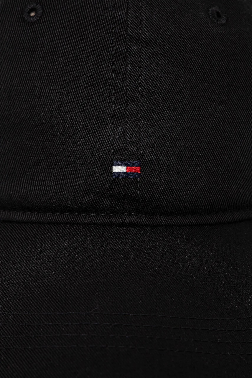 Хлопковая кепка Tommy Hilfiger цвет чёрный однотонная AM0AM13159 Хлопковая кепка Tommy Hilfiger цвет чёрный однотонная AM0AM13159