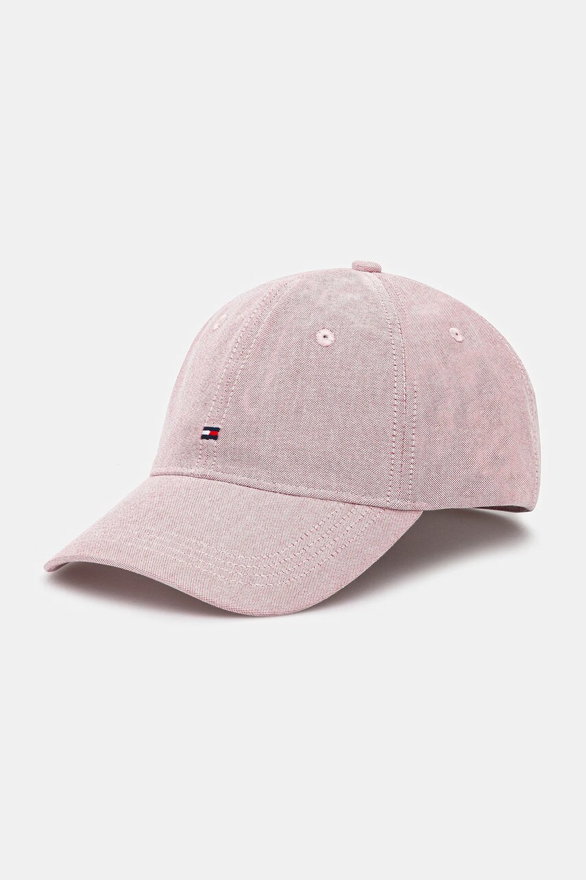 Levně Bavlněná baseballová čepice Tommy Hilfiger růžová barva, AM0AM13160