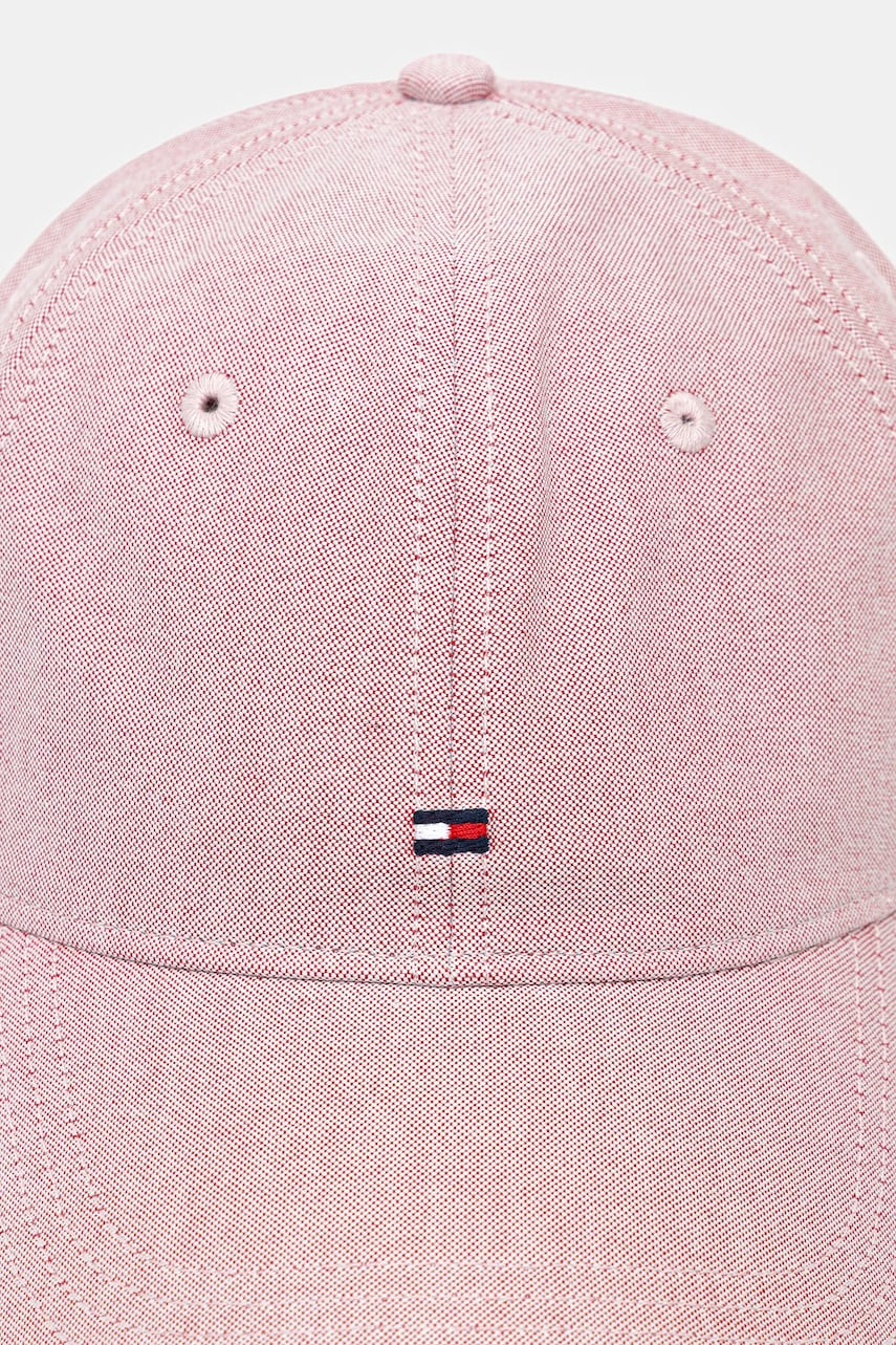 Хлопковая кепка Tommy Hilfiger цвет розовый однотонная AM0AM13160 Хлопковая кепка Tommy Hilfiger цвет розовый однотонная AM0AM13160