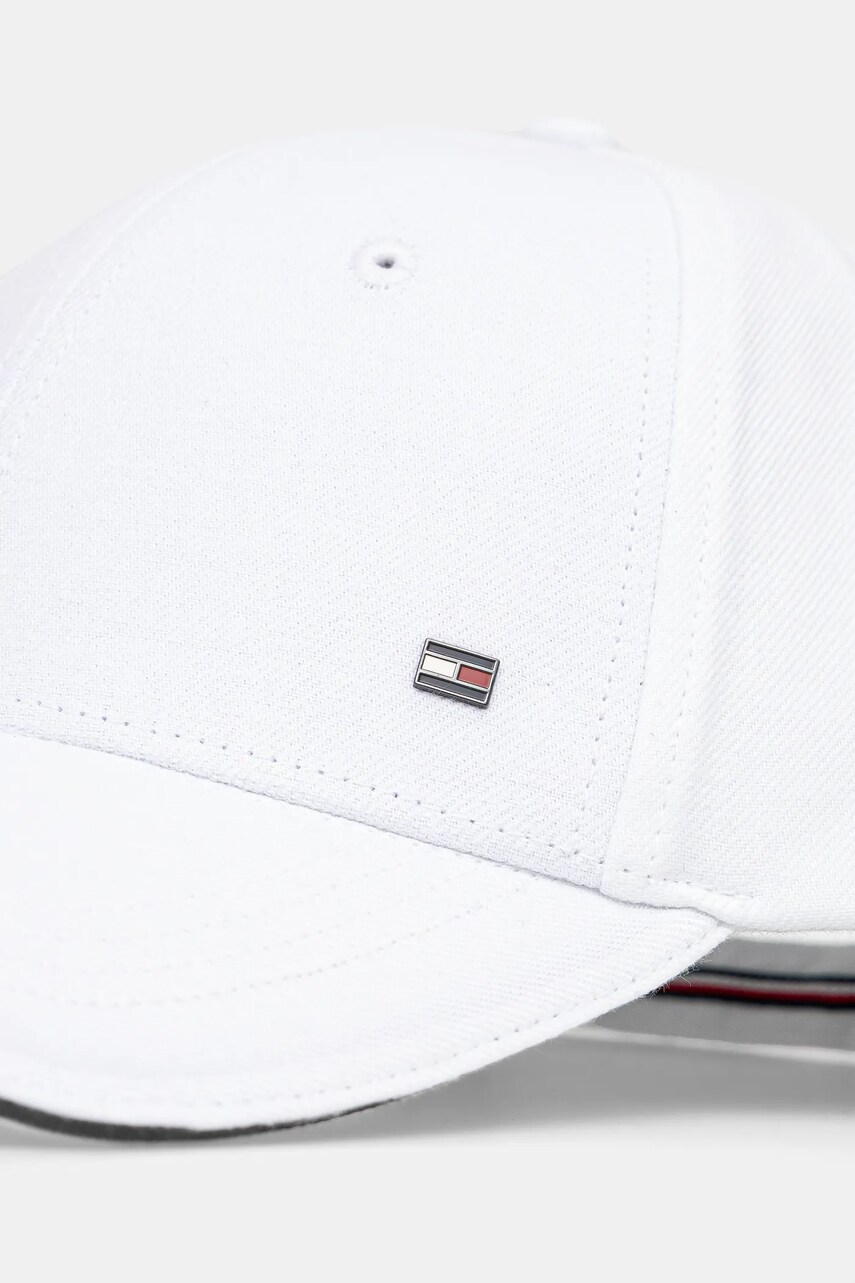 Хлопковая кепка Tommy Hilfiger цвет белый однотонная AM0AM13164 Хлопковая кепка Tommy Hilfiger цвет белый однотонная AM0AM13164