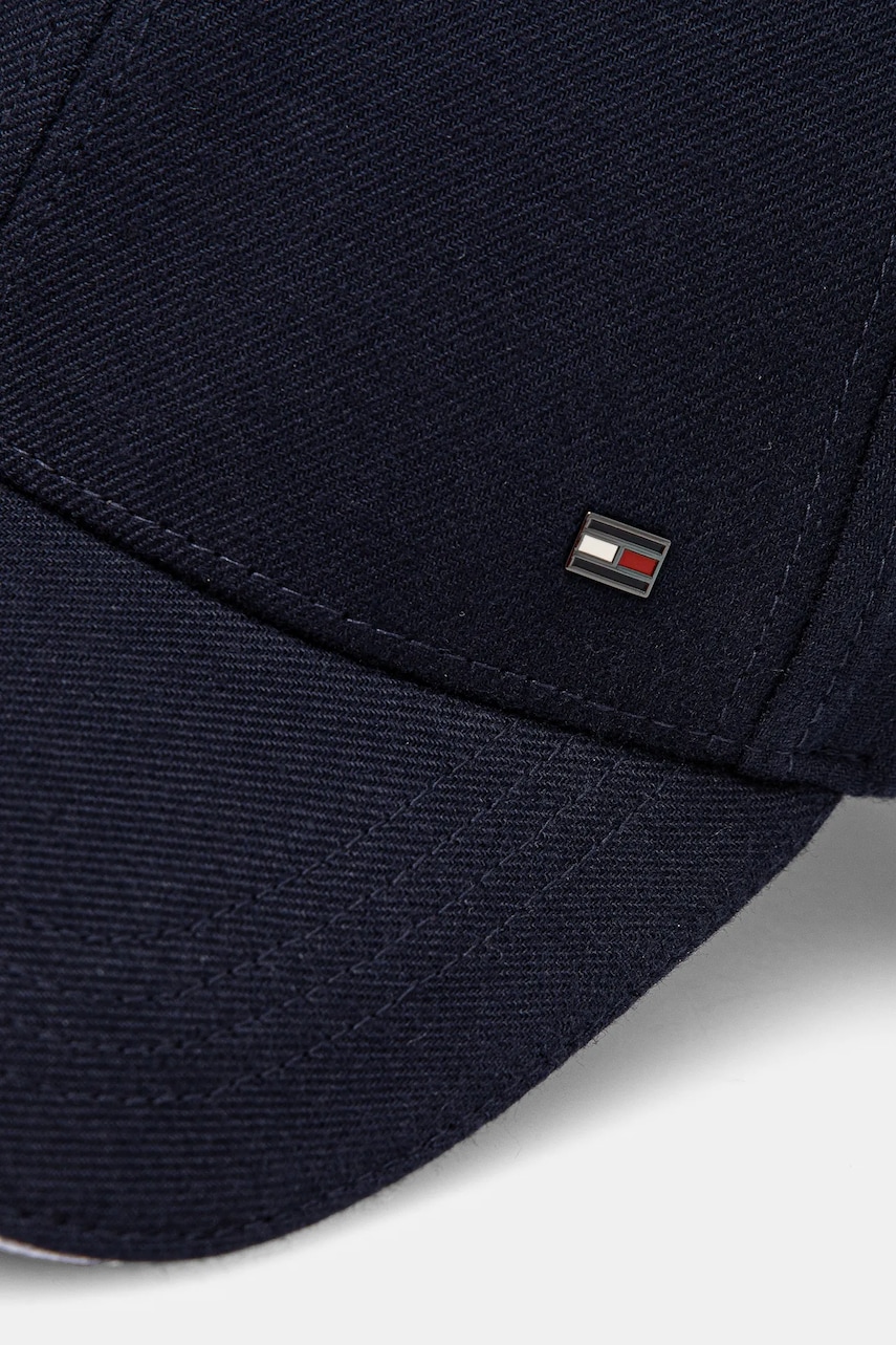 Хлопковая кепка Tommy Hilfiger цвет синий однотонная AM0AM13164 Хлопковая кепка Tommy Hilfiger цвет синий однотонная AM0AM13164