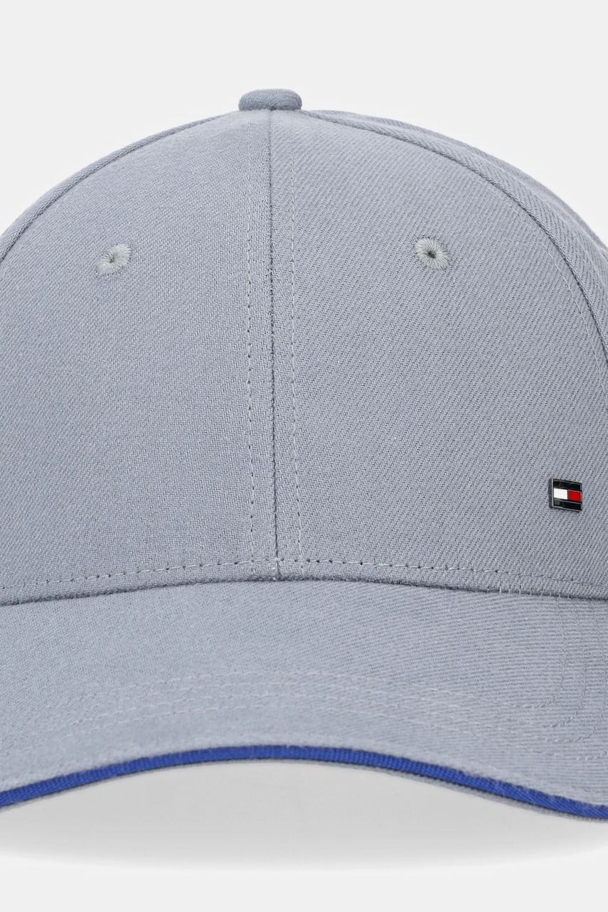 Хлопковая кепка Tommy Hilfiger цвет серый однотонная AM0AM13164 Хлопковая кепка Tommy Hilfiger цвет серый однотонная AM0AM13164