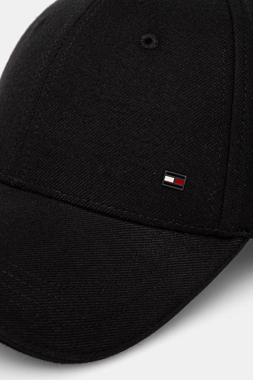 Хлопковая кепка Tommy Hilfiger цвет чёрный однотонная AM0AM13164 Хлопковая кепка Tommy Hilfiger цвет чёрный однотонная AM0AM13164