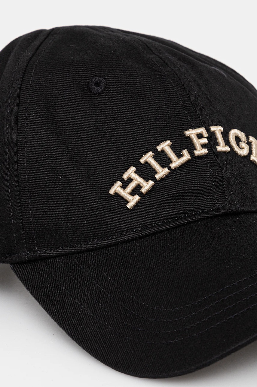 Хлопковая кепка Tommy Hilfiger цвет чёрный с аппликацией AM0AM13165