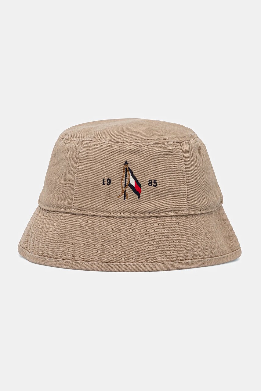 Levně Bavlněný klobouk Tommy Hilfiger zelená barva, AM0AM13384