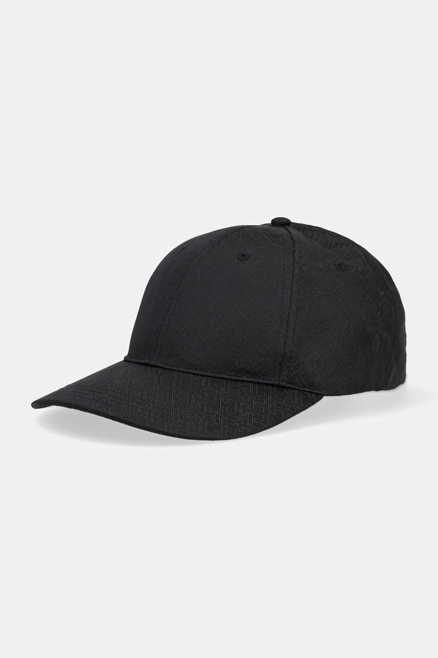 

Шапка с козирка Tommy Hilfiger в черно с десен AM0AM13386, Черен