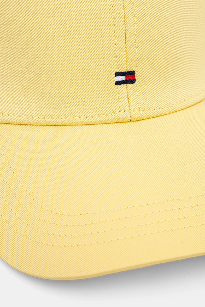Хлопковая кепка Tommy Hilfiger цвет жёлтый с аппликацией AM0AM13531 Хлопковая кепка Tommy Hilfiger цвет жёлтый с аппликацией AM0AM13531
