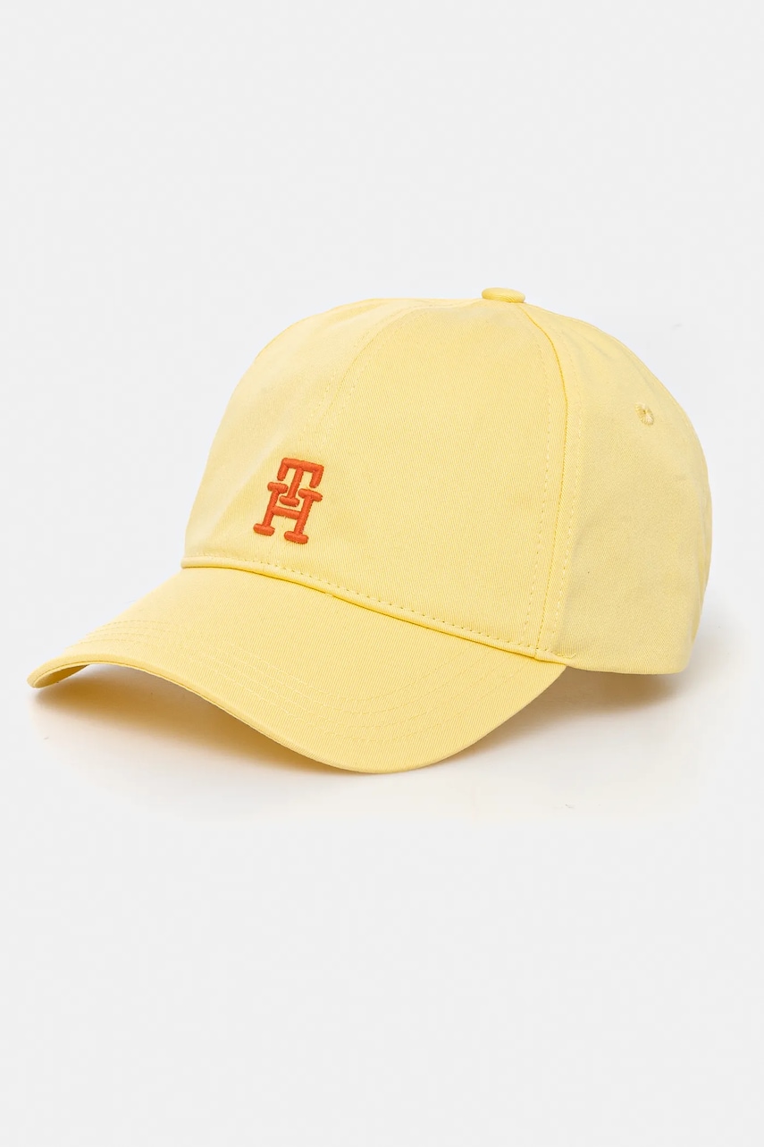 Levně Bavlněná baseballová čepice Tommy Hilfiger žlutá barva, s aplikací, AM0AM13542