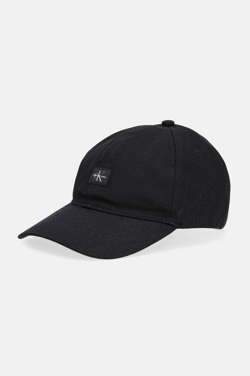Levně Bavlněná baseballová čepice Calvin Klein Jeans černá barva, hladká, LV04G5001G