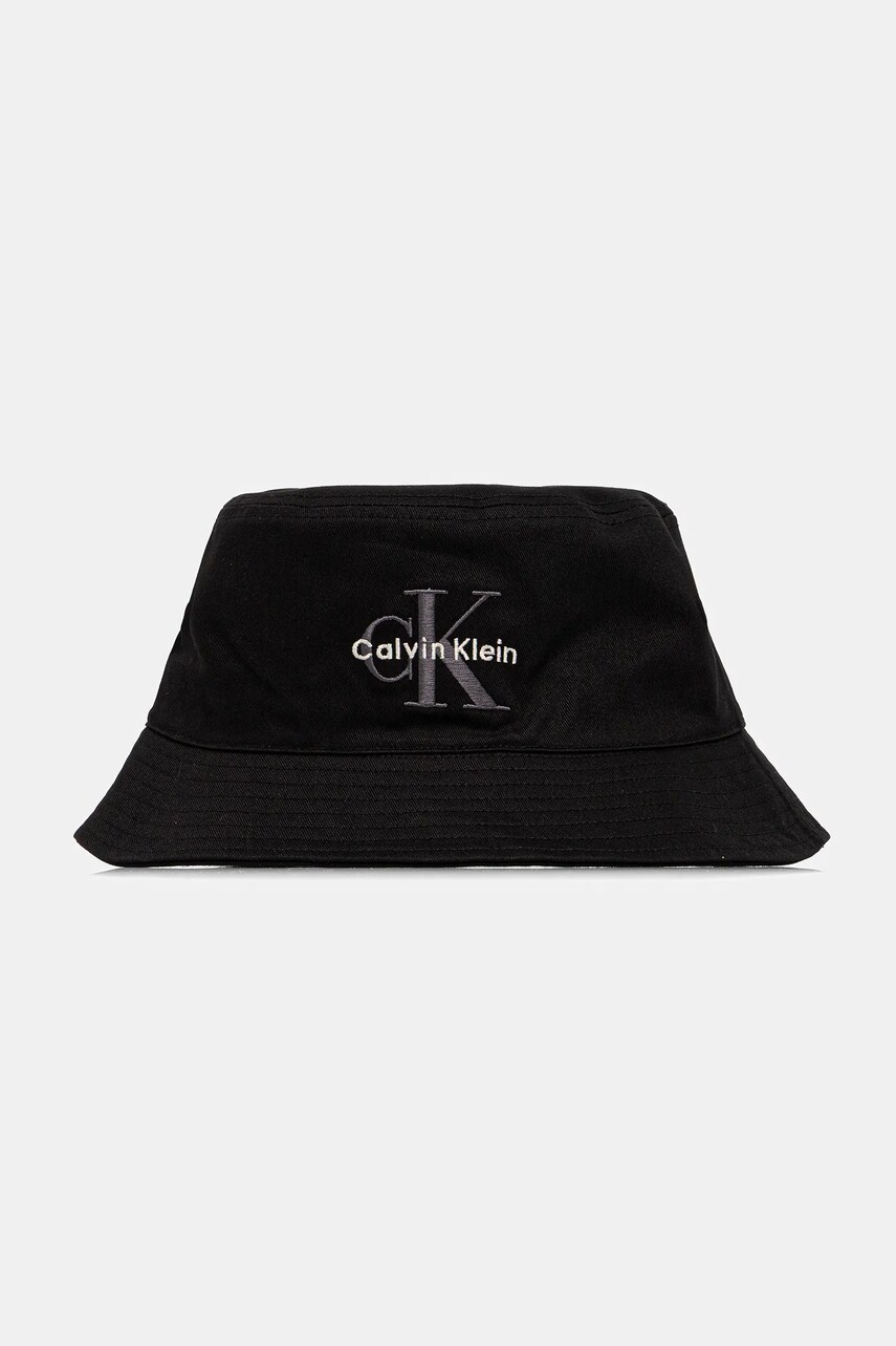 Levně Bavlněný klobouk Calvin Klein Jeans černá barva, LV04G5020G