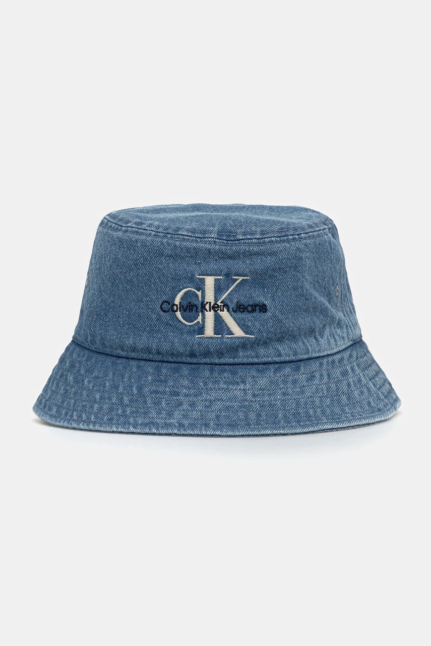Levně Džínový klobouk Calvin Klein Jeans modrá barva, LV04G5021G