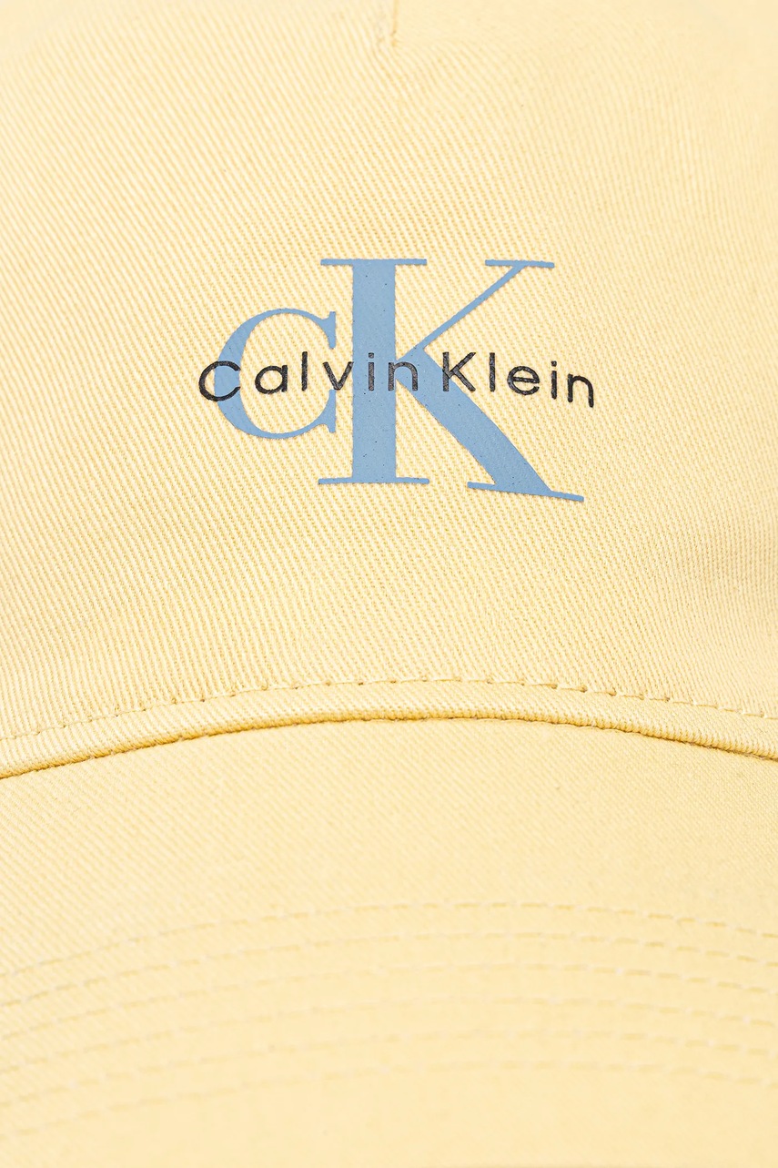 Хлопковая кепка Calvin Klein Jeans цвет жёлтый с принтом LV04G5032G