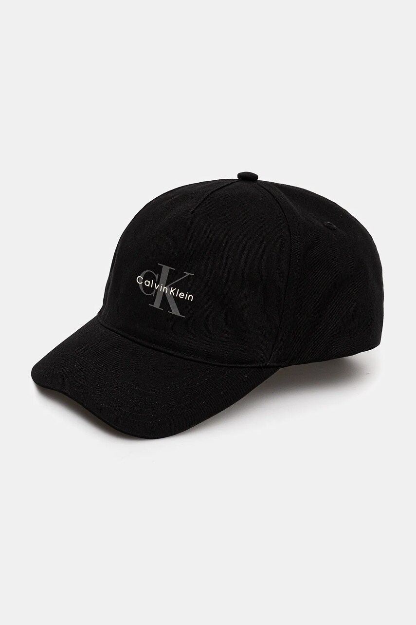 Levně Bavlněná baseballová čepice Calvin Klein Jeans černá barva, s potiskem, LV04G5032G