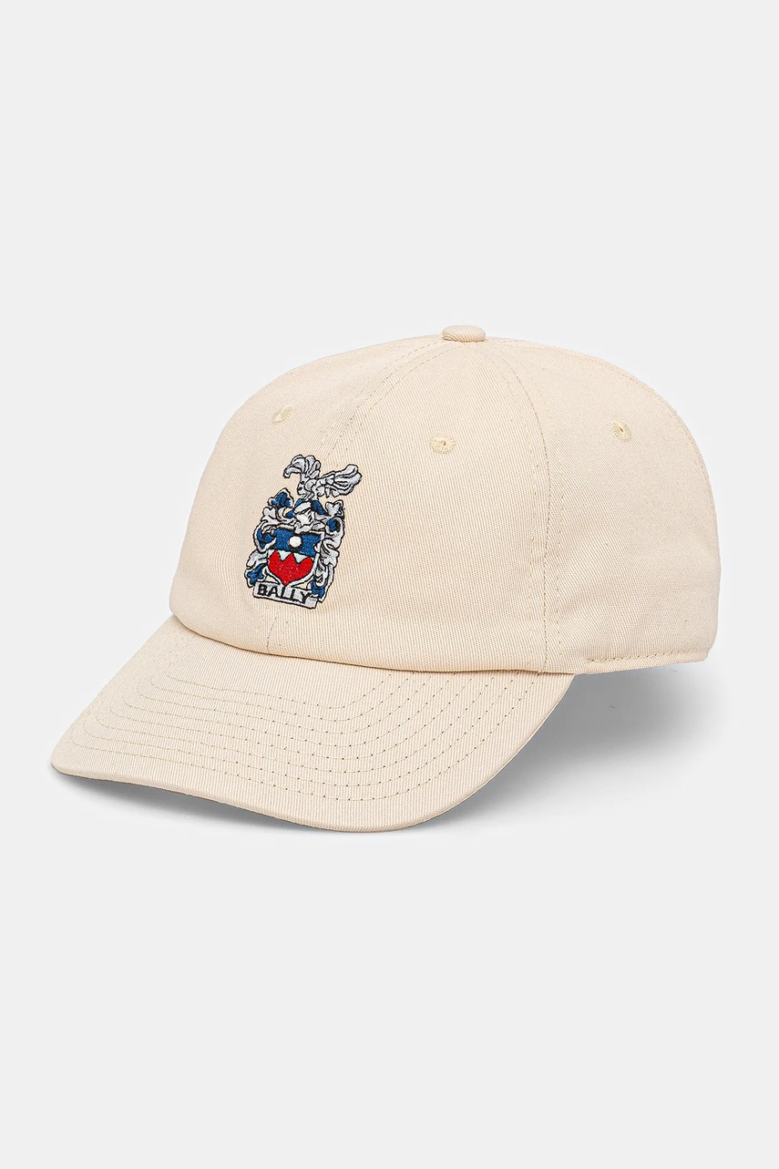 Bally sapca de baseball din bumbac culoarea bej, cu imprimeu, MHA02Y