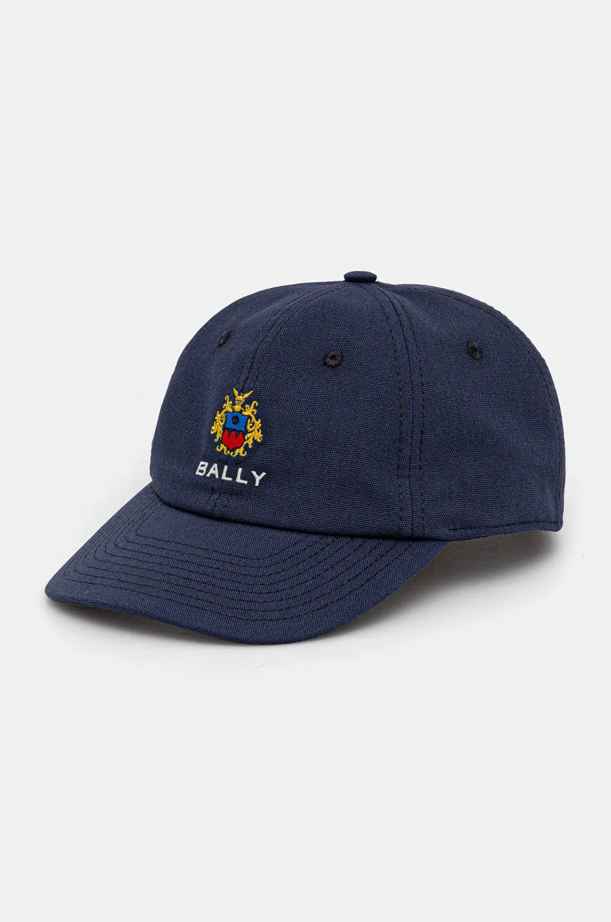 Bally șapcă de baseball din bumbac culoarea albastru marin, cu imprimeu, MHA028