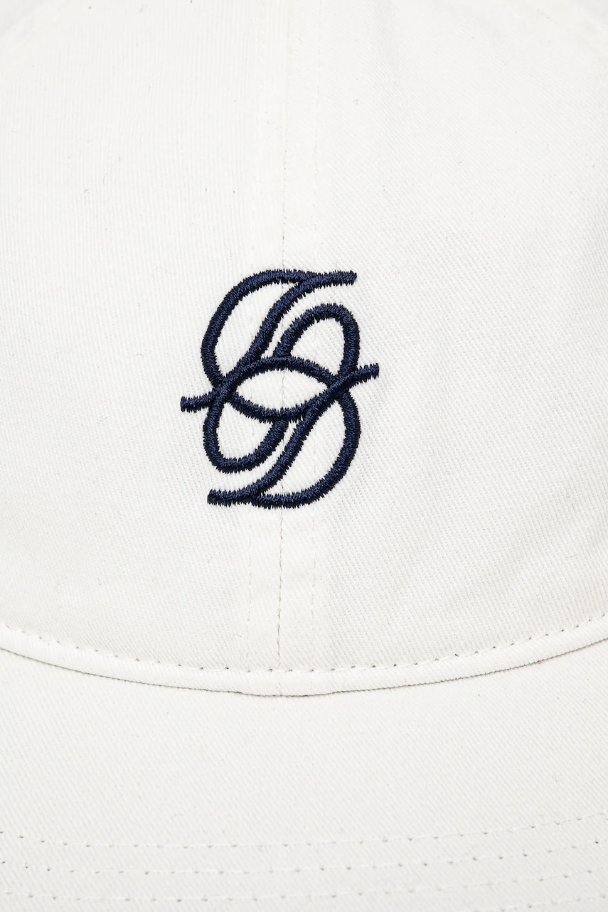 Хлопковая кепка Drôle de Monsieur La Casquette D Miroir цвет белый с аппликацией G-CP169-CO138-WT Хлопковая кепка Drôle de Monsieur La Casquette D Miroir цвет белый с аппликацией G-CP169-CO138-WT