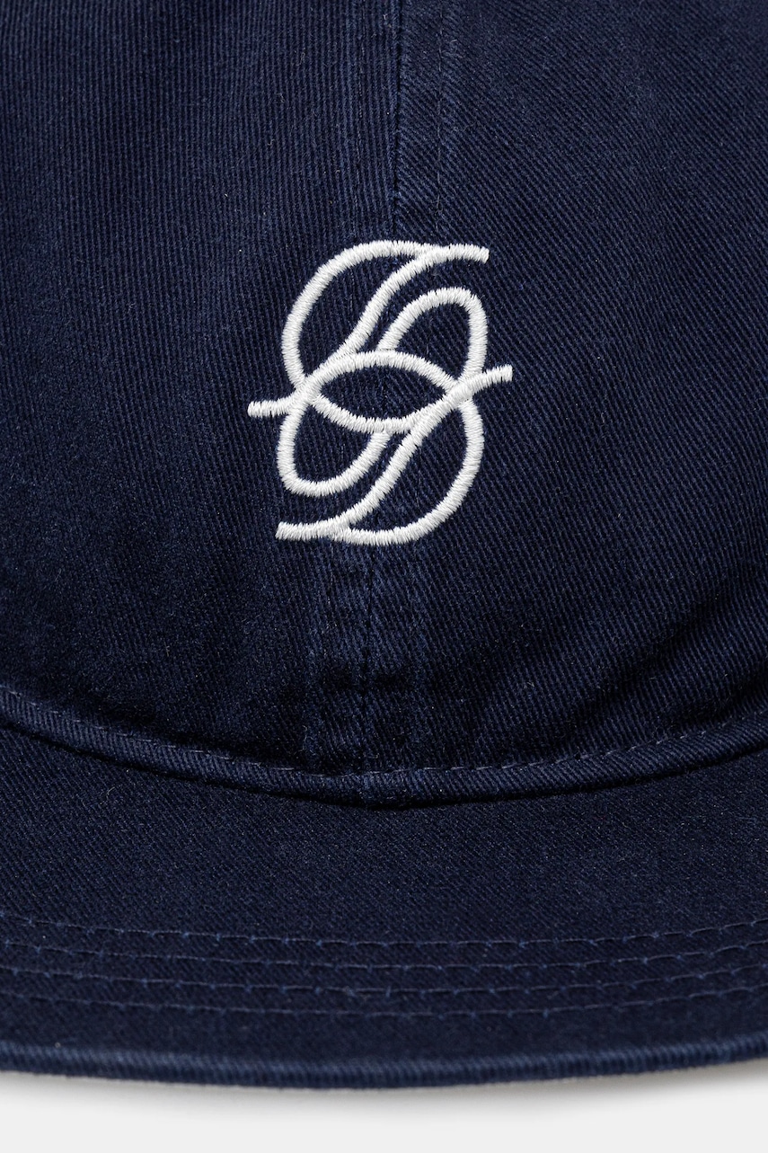 Хлопковая кепка Drôle de Monsieur La Casquette D Miroir цвет синий с аппликацией G-CP169-CO138-DNY Хлопковая кепка Drôle de Monsieur La Casquette D Miroir цвет синий с аппликацией G-CP169-CO138-DNY