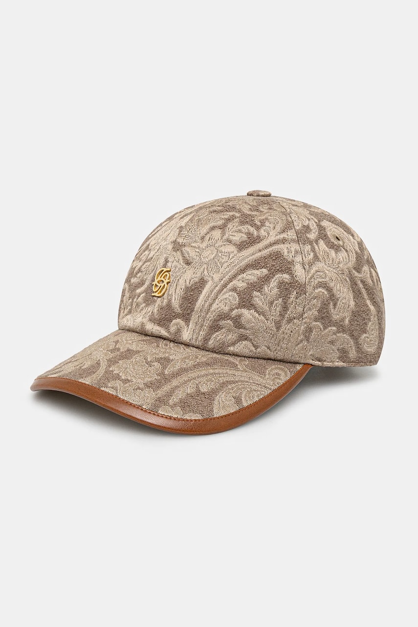 Drôle de Monsieur sapca La Casquette Jacquard culoarea bej, modelator, G-CP166-VI014-BG Drôle de Monsieur sapca La Casquette Jacquard culoarea bej, modelator, G-CP166-VI014-BG