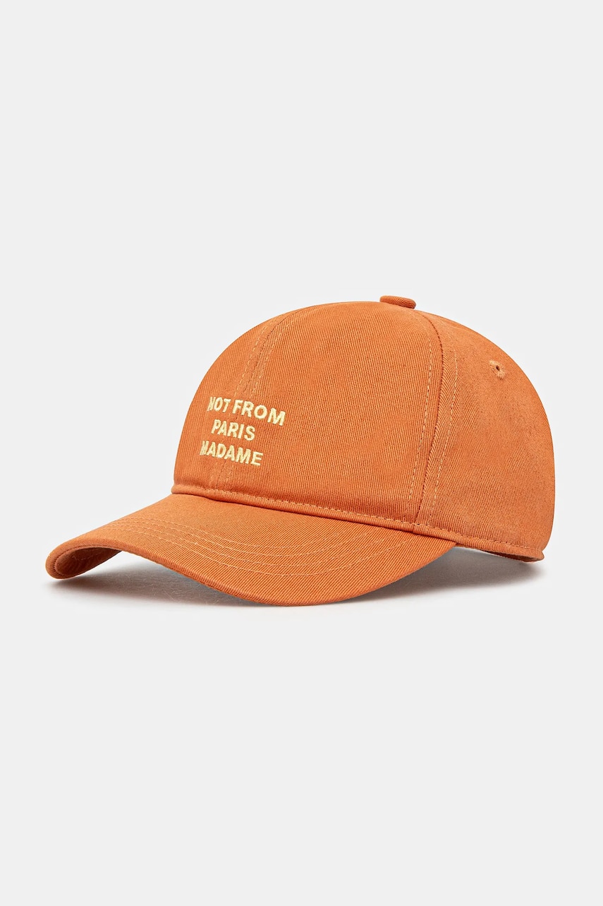 Drôle de Monsieur șapcă de baseball din bumbac La Casquette Slogan culoarea portocaliu, neted, G-CP151-CO138-RT Drôle de Monsieur șapcă de baseball din bumbac La Casquette Slogan culoarea portocaliu, neted, G-CP151-CO138-RT