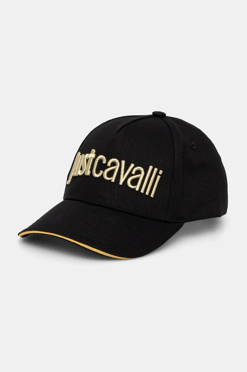 Just Cavalli șapcă de baseball din bumbac culoarea negru, cu imprimeu, 78QAZK30 ZG192