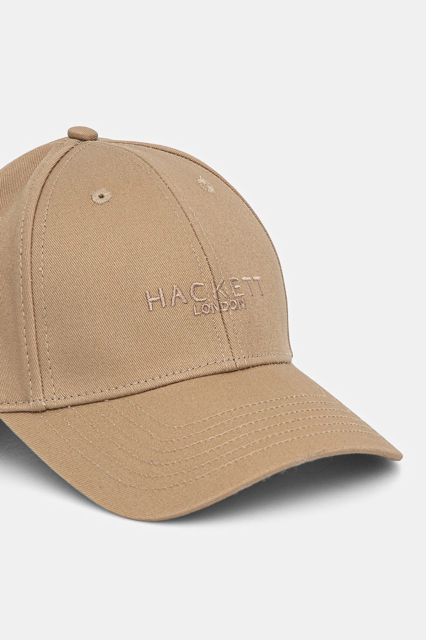 Хлопковая кепка Hackett London цвет бежевый с аппликацией HM042652 Хлопковая кепка Hackett London цвет бежевый с аппликацией HM042652
