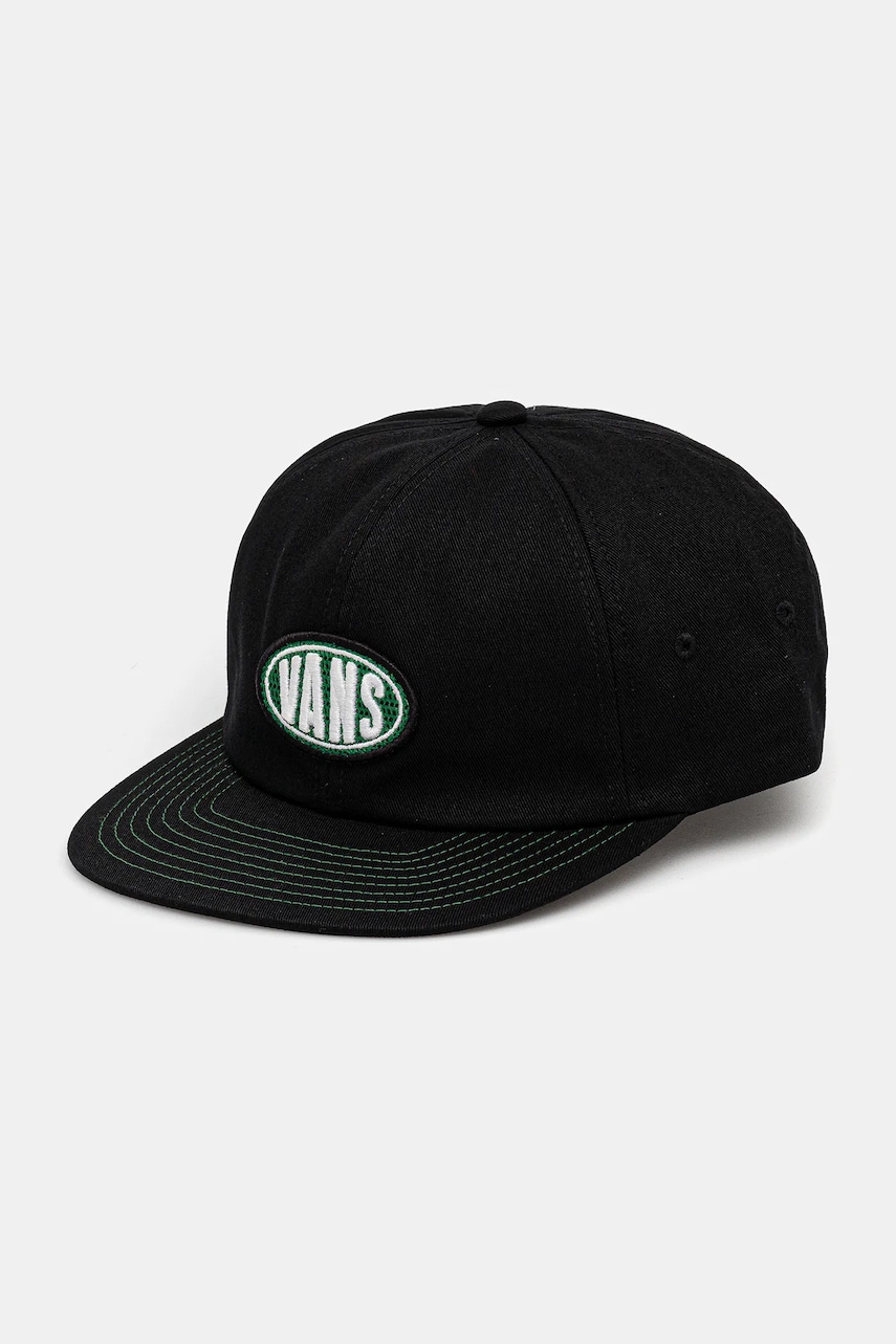 Vans șapcă de baseball din bumbac culoarea negru, cu imprimeu, VN000MPHBLK1 Vans șapcă de baseball din bumbac culoarea negru, cu imprimeu, VN000MPHBLK1