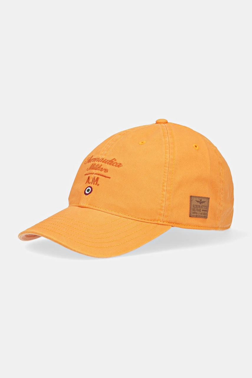 Aeronautica Militare șapcă de baseball din bumbac culoarea portocaliu, cu imprimeu, HA1204CT2476 Aeronautica Militare șapcă de baseball din bumbac culoarea portocaliu, cu imprimeu, HA1204CT2476