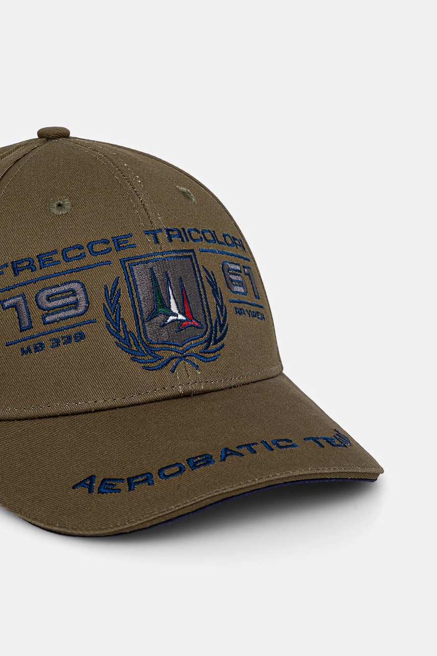 Хлопковая кепка Aeronautica Militare цвет зелёный с аппликацией HA1206CT3299 Хлопковая кепка Aeronautica Militare цвет зелёный с аппликацией HA1206CT3299