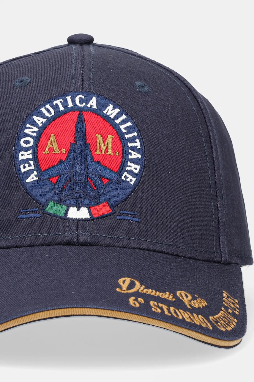 Хлопковая кепка Aeronautica Militare цвет синий с аппликацией HA1208CT2261 Хлопковая кепка Aeronautica Militare цвет синий с аппликацией HA1208CT2261