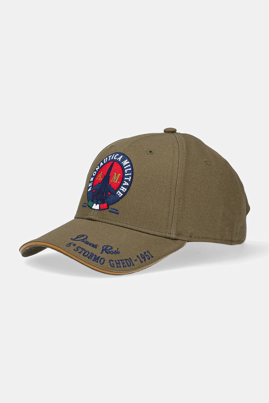 Aeronautica Militare șapcă de baseball din bumbac culoarea verde, cu imprimeu, HA1208CT2261 Aeronautica Militare șapcă de baseball din bumbac culoarea verde, cu imprimeu, HA1208CT2261
