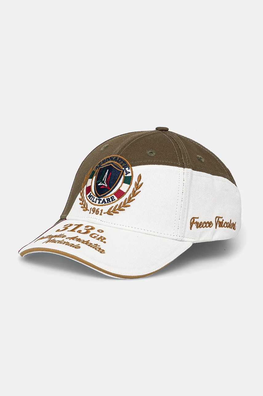 Aeronautica Militare șapcă de baseball din bumbac culoarea bej, cu imprimeu, HA1210CT3299 Aeronautica Militare șapcă de baseball din bumbac culoarea bej, cu imprimeu, HA1210CT3299