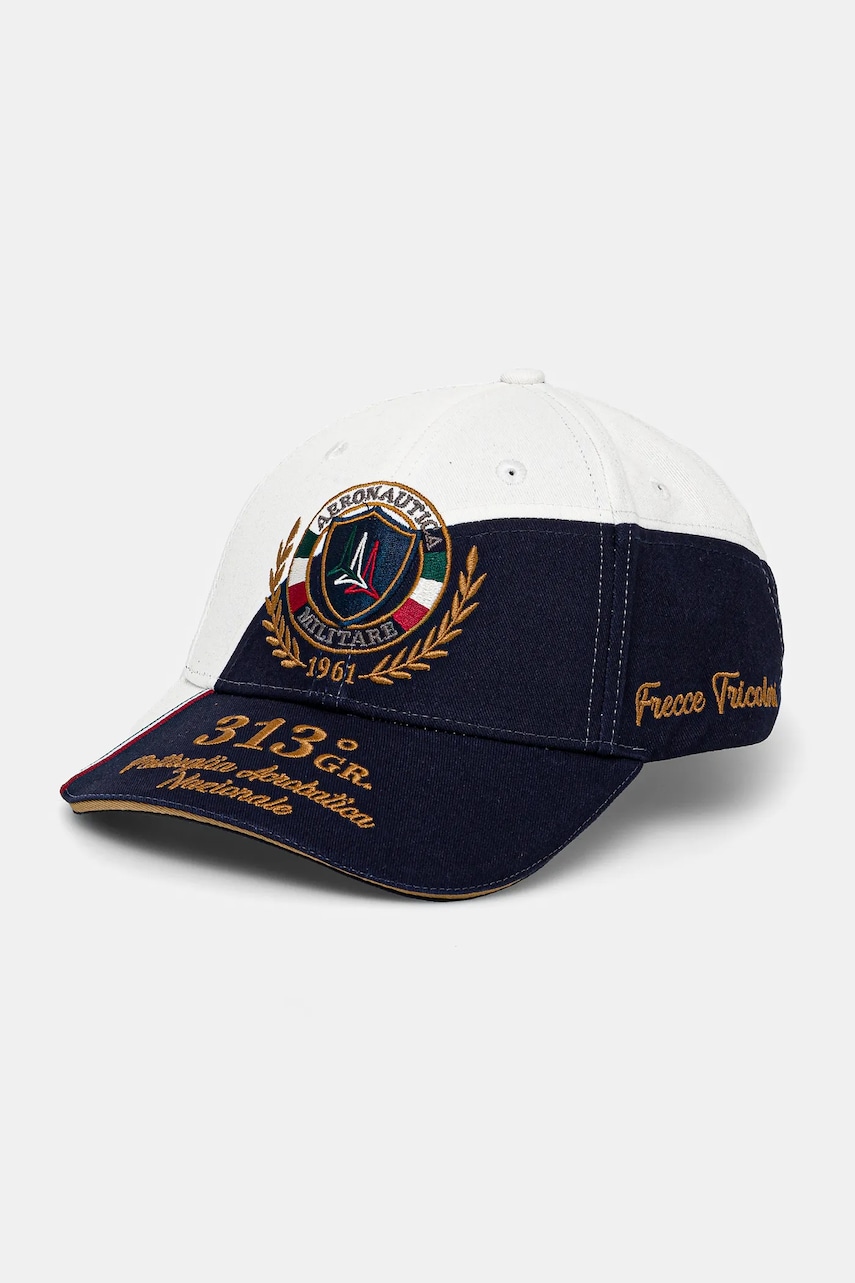 Aeronautica Militare șapcă de baseball din bumbac culoarea albastru marin, cu imprimeu, HA1210CT3299 Aeronautica Militare șapcă de baseball din bumbac culoarea albastru marin, cu imprimeu, HA1210CT3299