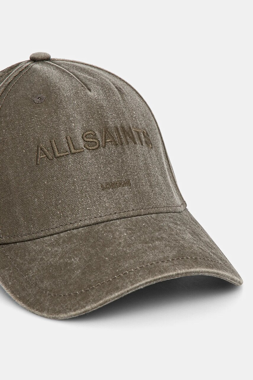 Хлопковая кепка AllSaints цвет зелёный с аппликацией 29AS200865 Хлопковая кепка AllSaints цвет зелёный с аппликацией 29AS200865