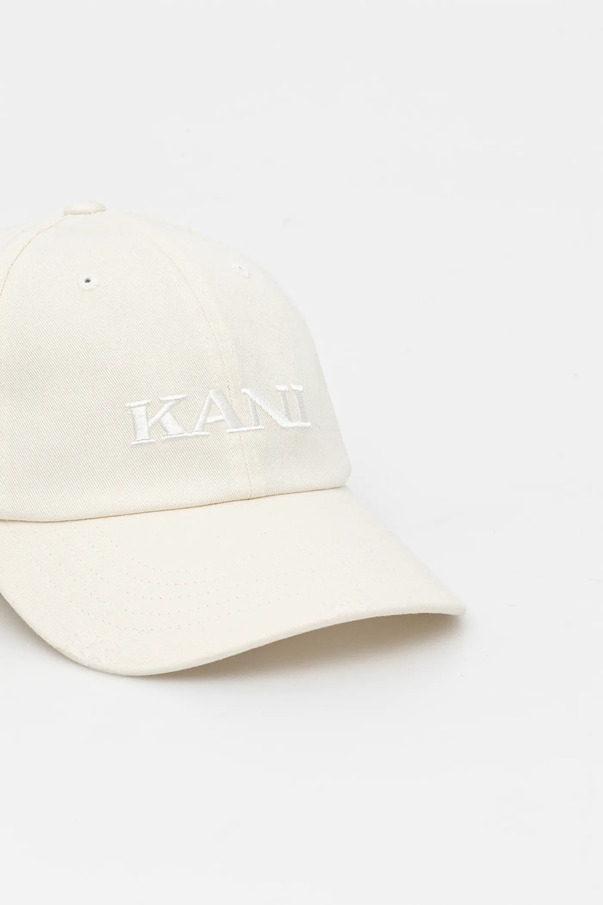 Хлопковая кепка Karl Kani цвет бежевый с аппликацией 70300031 Хлопковая кепка Karl Kani цвет бежевый с аппликацией 70300031