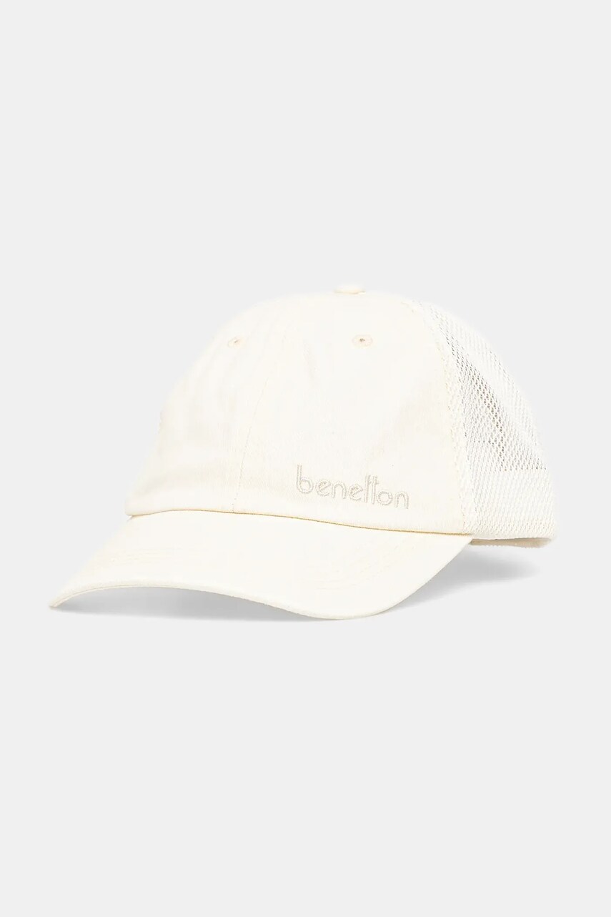 United Colors of Benetton sapca culoarea bej, uni, 6QNGUA01D
