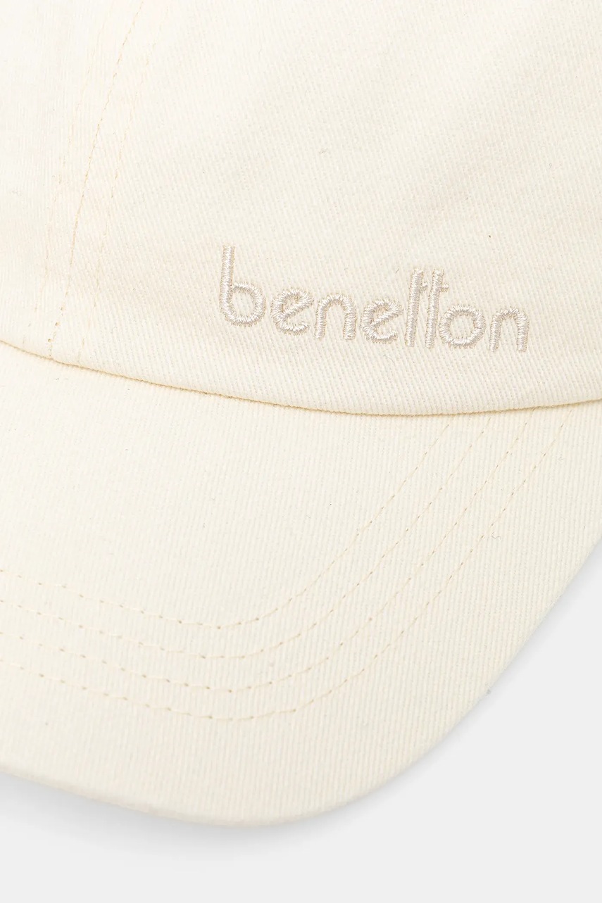 Кепка United Colors of Benetton цвет бежевый однотонная 6QNGUA01D