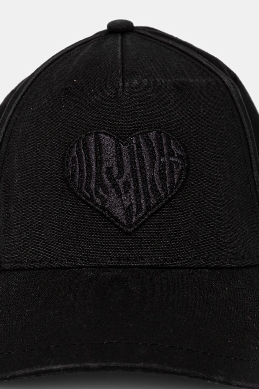 Хлопковая кепка AllSaints цвет чёрный с аппликацией 29AS200857