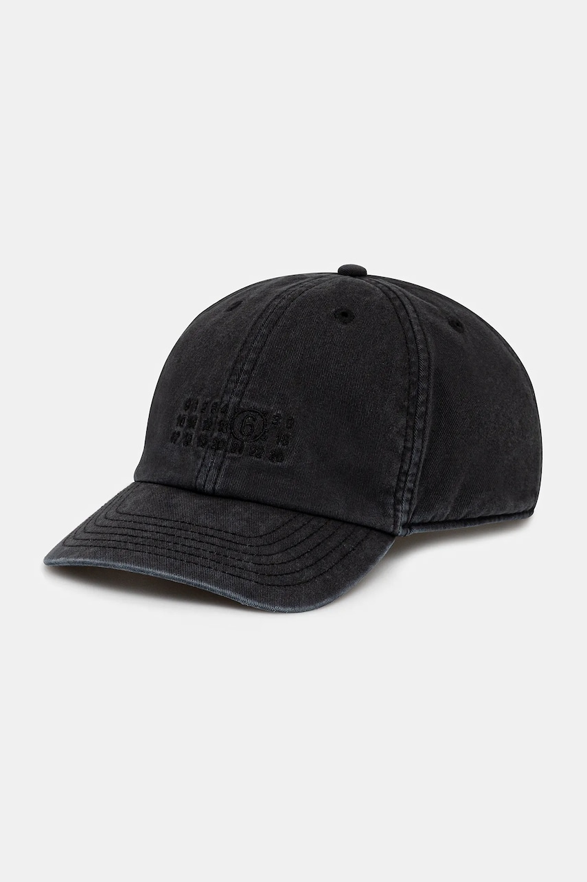 MM6 Maison Margiela șapcă de baseball din bumbac culoarea negru, neted, SH2TC0002