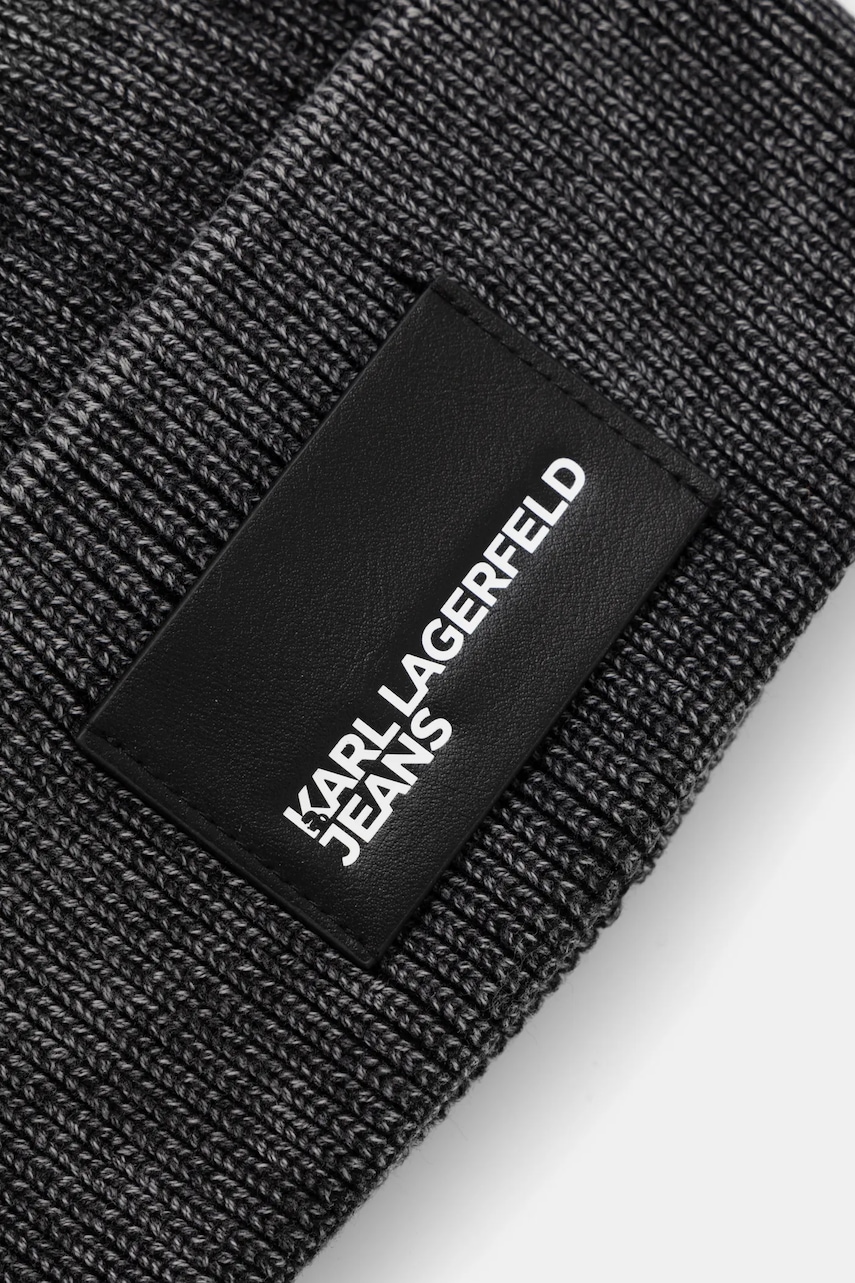 Хлопковая шапка Karl Lagerfeld Jeans цвет серый хлопковая A1W33113 Хлопковая шапка Karl Lagerfeld Jeans цвет серый хлопковая A1W33113