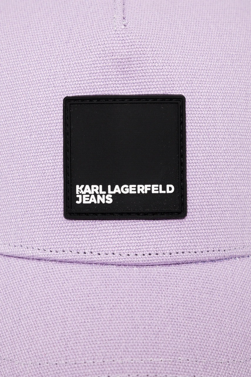 Хлопковая кепка Karl Lagerfeld Jeans цвет бежевый с принтом A1W33002