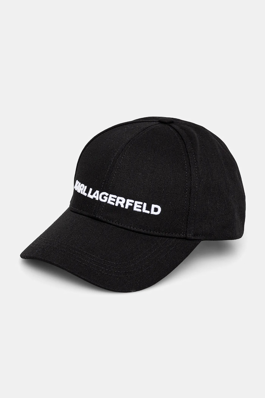 Karl Lagerfeld șapcă de baseball din bumbac culoarea negru, cu imprimeu, A1W33071 Karl Lagerfeld șapcă de baseball din bumbac culoarea negru, cu imprimeu, A1W33071