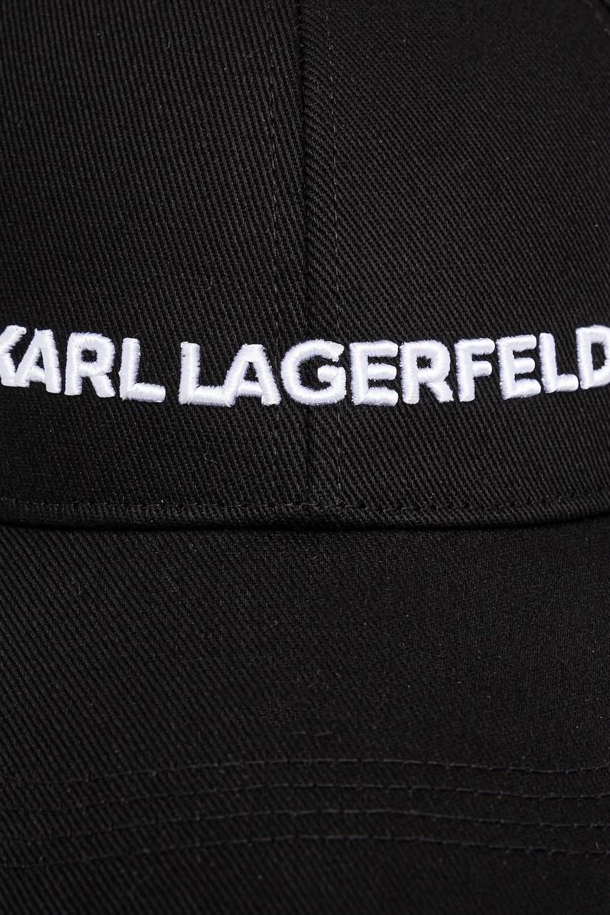 Хлопковая кепка Karl Lagerfeld цвет чёрный с аппликацией A1W33071 Хлопковая кепка Karl Lagerfeld цвет чёрный с аппликацией A1W33071