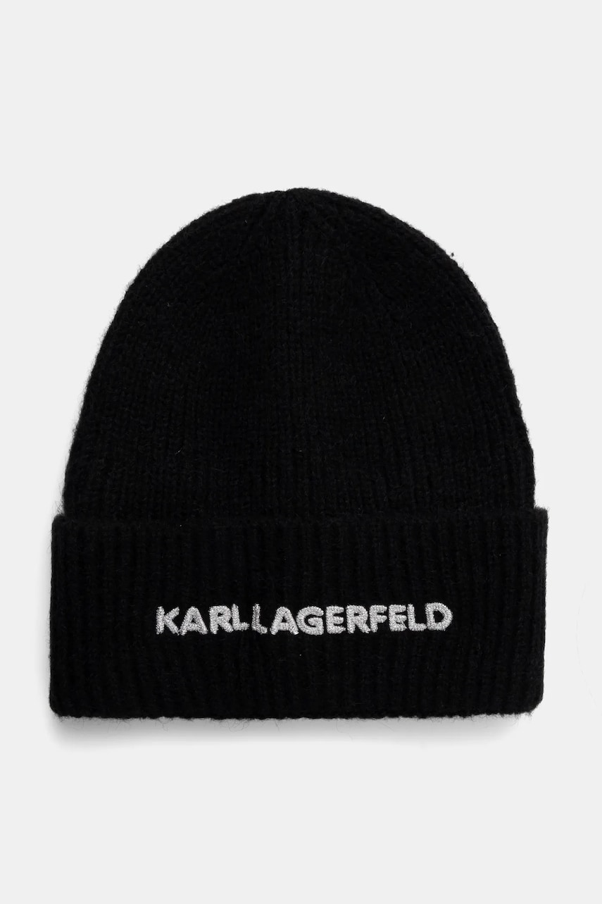 Karl Lagerfeld caciula din amestec de lana culoarea negru, A1W33156 Karl Lagerfeld caciula din amestec de lana culoarea negru, A1W33156