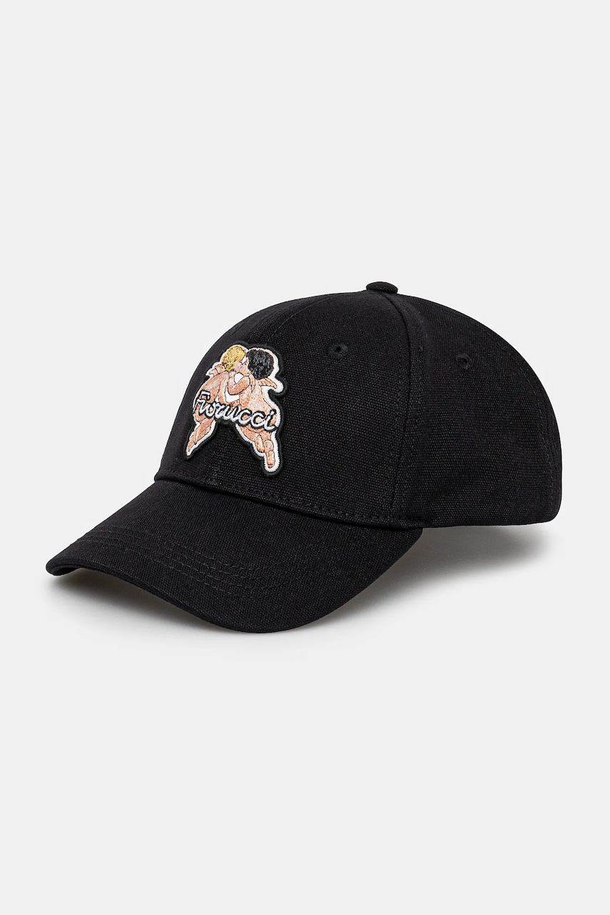 Fiorucci șapcă de baseball din bumbac Angel culoarea negru, cu imprimeu, U01FPAHA135CO01BK01 Fiorucci șapcă de baseball din bumbac Angel culoarea negru, cu imprimeu, U01FPAHA135CO01BK01