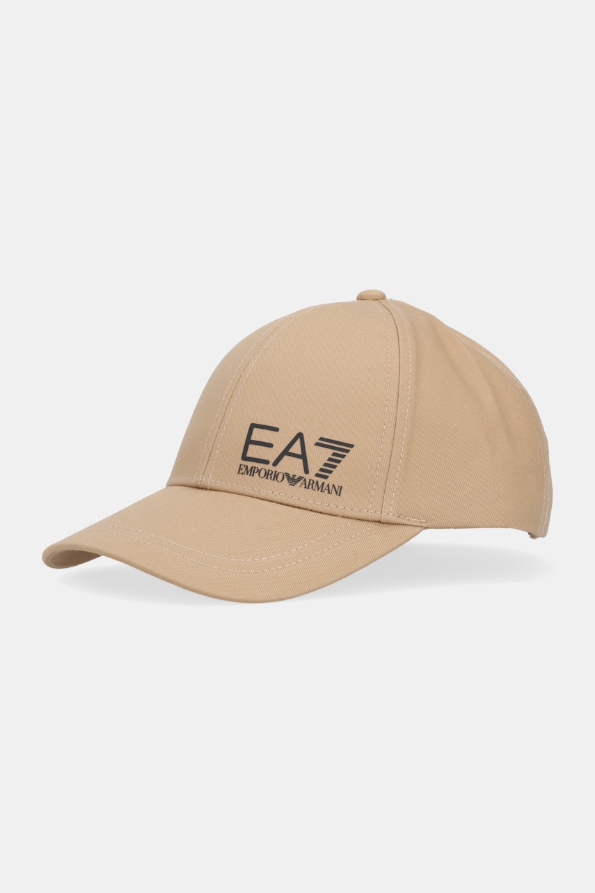 Levně Bavlněná baseballová čepice EA7 Emporio Armani bílá barva, s potiskem, AF11989.7X000005