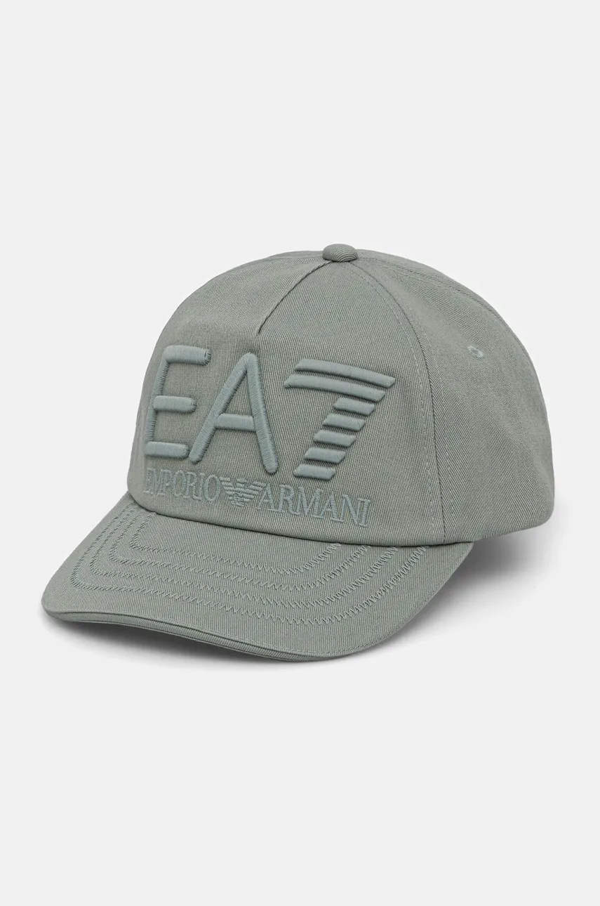 Кепка EA7 Emporio Armani цвет бирюзовый с аппликацией AF13150.7X000052 Кепка EA7 Emporio Armani цвет бирюзовый с аппликацией AF13150.7X000052