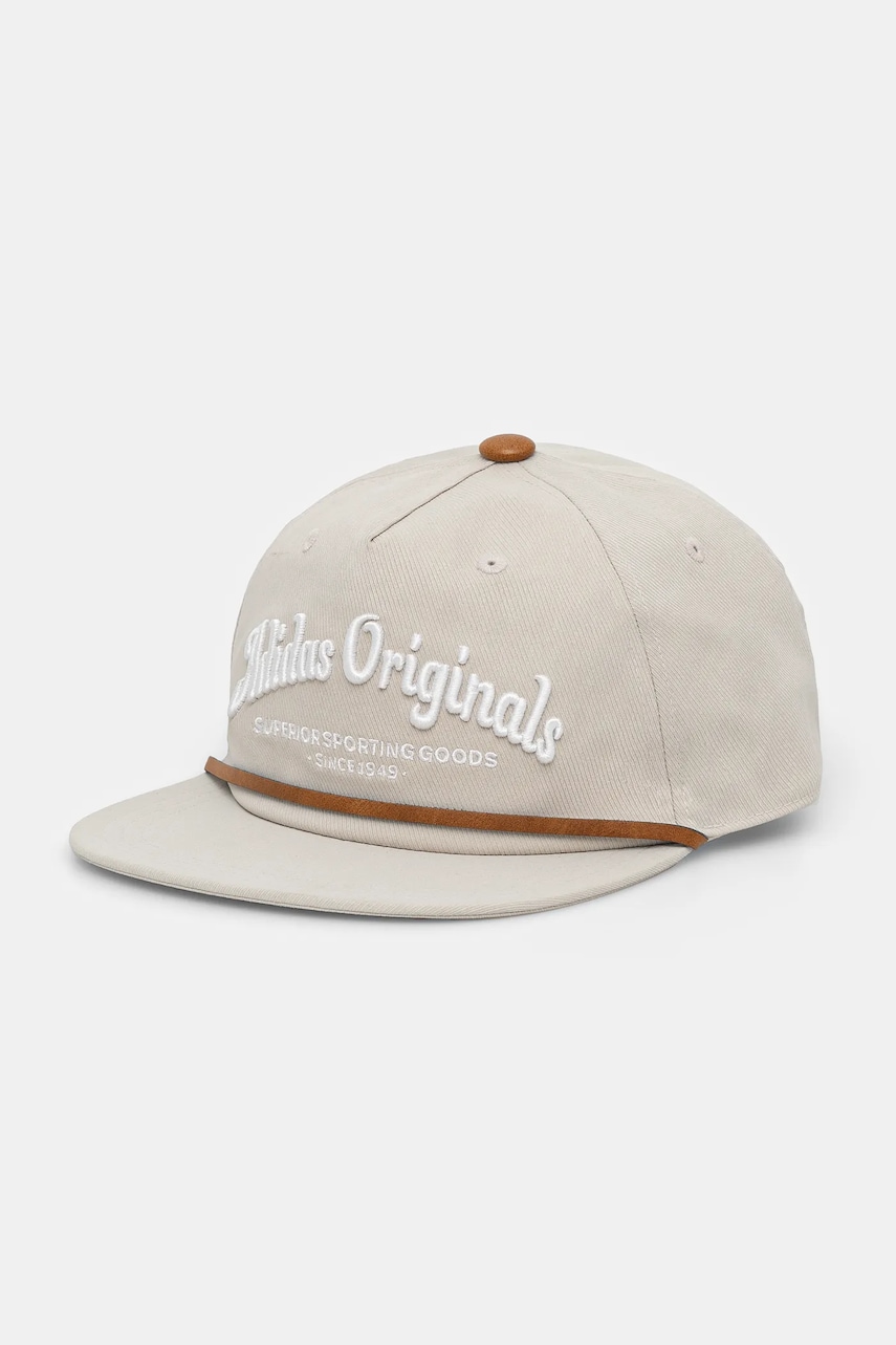 adidas Originals sapca FLATBRIM culoarea bej, cu imprimeu, JD0996 adidas Originals sapca FLATBRIM culoarea bej, cu imprimeu, JD0996